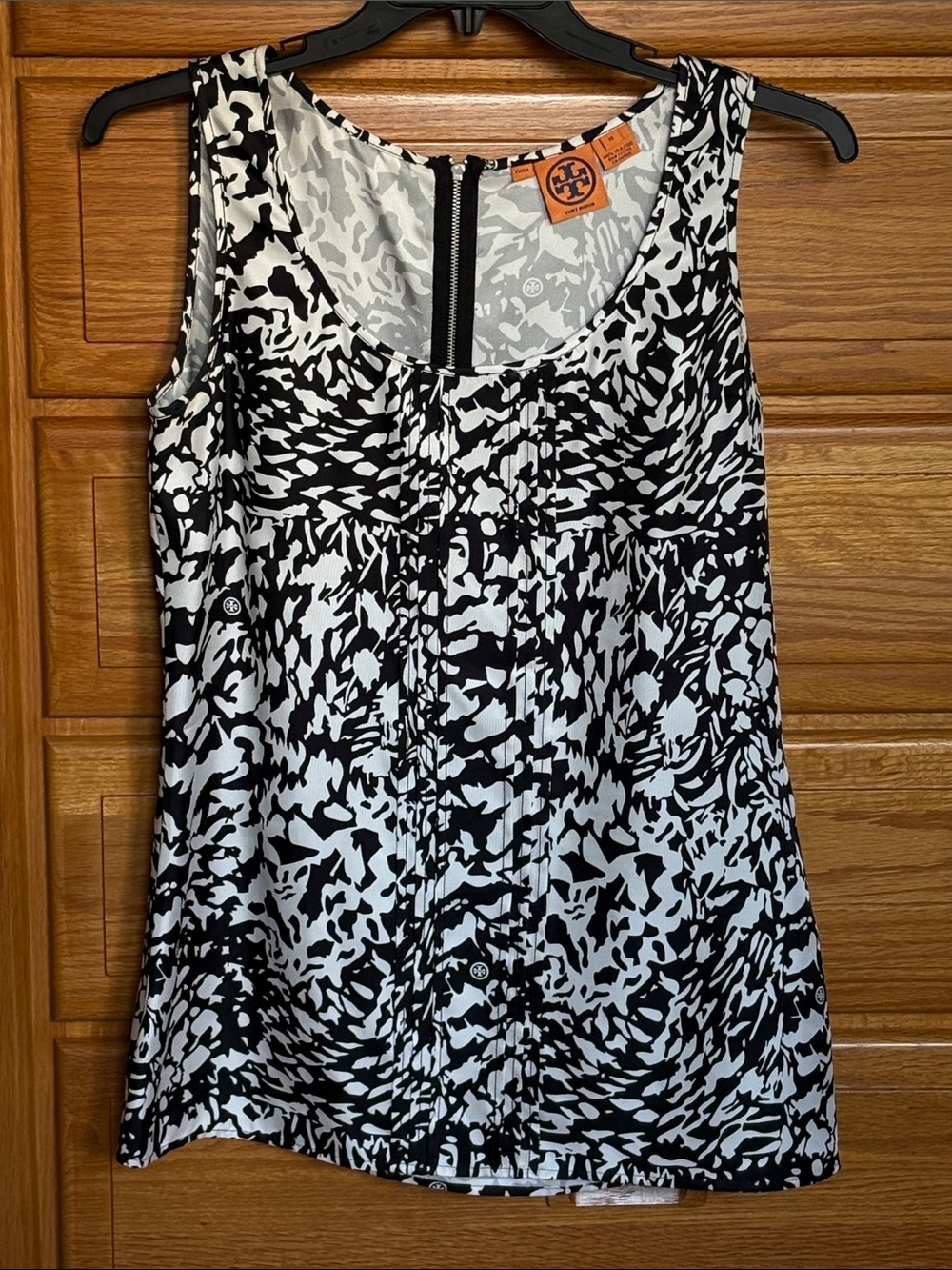 Tory Burch Abstract Print Sleeveless Silk Top Size 10